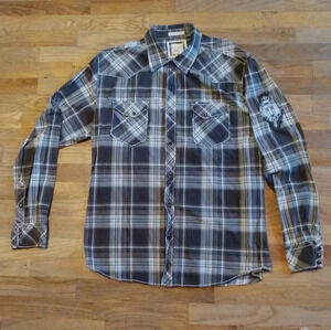 BKE Athletic Fit Mens XL Western Pearl Snap Cowboy Rodeo Long Sleeve Shirt